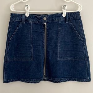 Madewell Zip Front Denim Mini Skirt